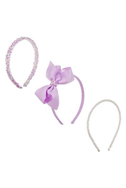 OEM Set Coronite Par Lila Fundita Strass & Margele Albe pentru Copii - 3buc