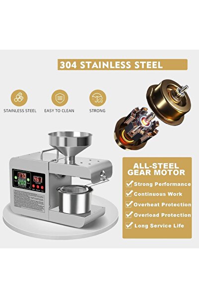 LETWOO Electric Oil Press Machine 820W Cold Hot Press Stainless Steel Seed Oil Maker