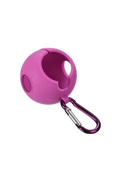 OEM Golf Ball Holder - Flexible Silicone with Carabiner - Pink-Reddish, 45mm