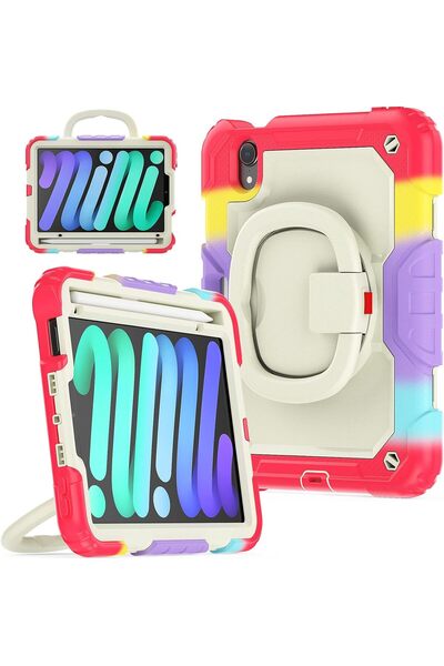 OEM iPad Mini 6 8.3 inch Case - 3 Layer Protection, 360 Rotating Stand, Stylu...