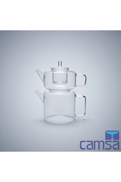 Queen’s Kitchen إبريق شاي زجاجي مسطح من البوروسيليكات (950 مل + 1600 مل)
