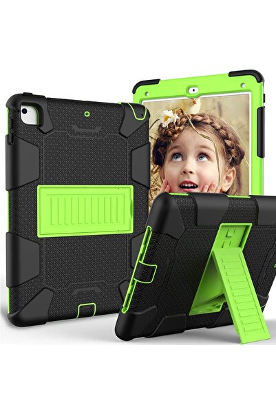 OEM iPad 9.7 2018 Case - Army, 3-Piece Case Type, Silicone and Plastic, Stand...