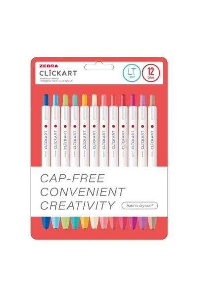Zebra CLICKART MARKET PEN LİGHT COLOUR 12 LI SET