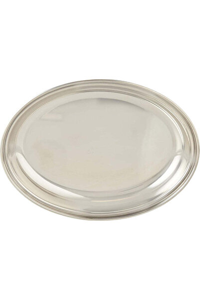 RAJ Oval Stainless Steel Deep Serving Plate Silver ODP 003