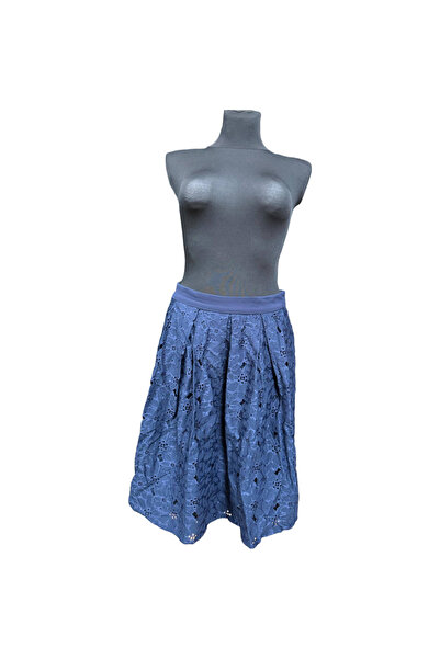 OEM Mint&berry Midi Skirt - Cotton and Polyamide, Casual-Elegant Style, Blue,...