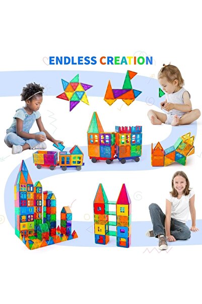 SWİFT قطع مغناطيسية للأطفال، 100 قطعة من مكعبات البناء المغناطيسية، ألعاب تعل...