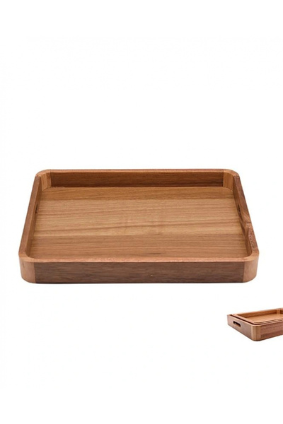 MİEN MEN 7B149 Akasya Ahşap Küçük Servis Tepsisi 33x25x3,8 cm