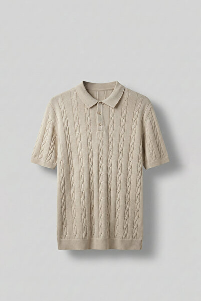 ablukaonline Tricou pentru bărbați, cu croială normală, tricotat din bumbac, ...