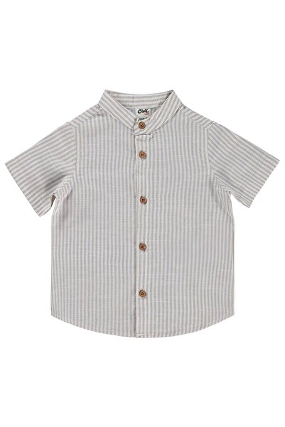 Civil Baby Çizgili 6-18 Ay Gömlek - Kahverengi 6-9 Ay