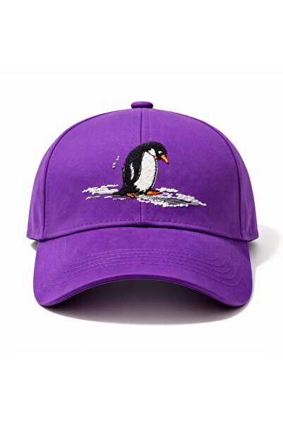 sf collection Nihilist Penguin Embroidered Purple Basic Unisex Sports Hat