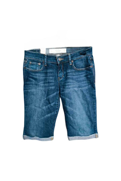 OEM Pantaloni Scurti Dama Abercrombie & Fitch - Bumbac, Stil Casual, Albastru...