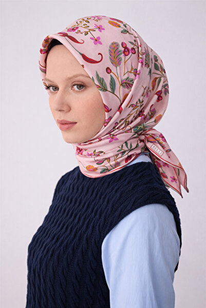 Belli Tivil Pure Silk Scarf 4320 - 02 Σχέδιο Ροζ Πιπεριάς