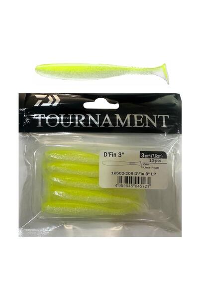 daiwa Tournament L.S D'Fin 7.6cm 3gr Silikon Yem 10 Adet Lime Pearl