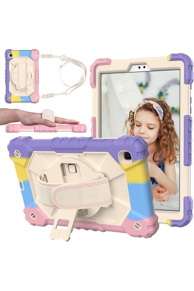 OEM Samsung Galaxy Tab A 8.0 Case - 3 Layers Protection, 360 Stand, Belt Stra...