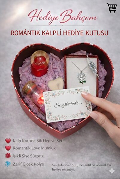 hediye bahçem Romantik Kalpli Hediye kutusu