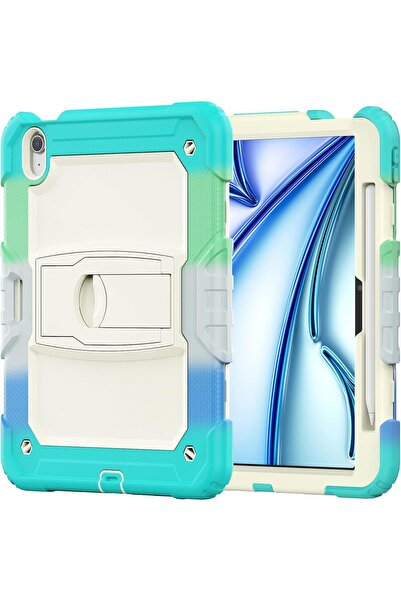 OEM iPad Pro 11/Air 5/4 Case - PC/TPU, Belt Strap, Foldable Stand - Turquoise
