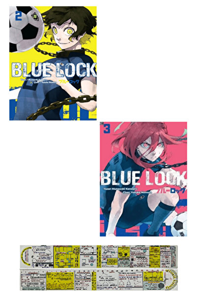 Komik Şeyler Blue Lock 2-3. Ciltler Manga Seti + Özel Cetvel