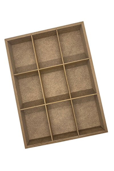 Beyaz Tavşan Oyun Evi 9-Compartment Wooden Montessori Box