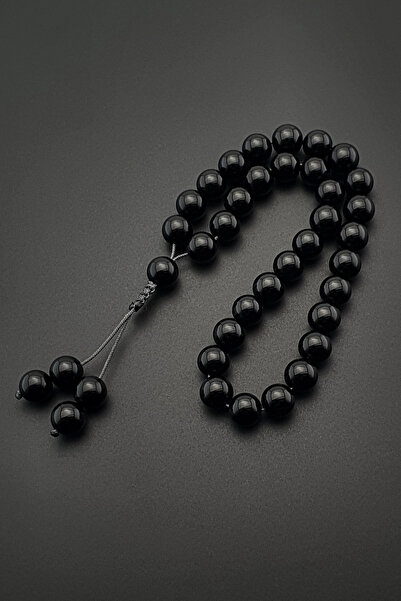 Seven Art Jewelry Original Natural Stone 8mm Black Agate 33-Piece Prayer Bead...