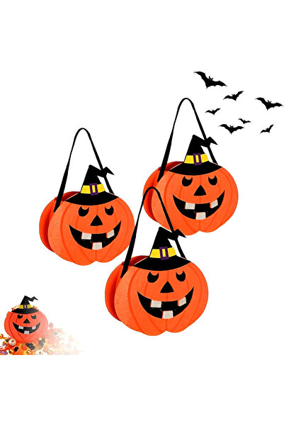 OEM Set Pungi Halloween Bomboane - Dovleac, Material Nețesut, 3 Bucăți, Porto...