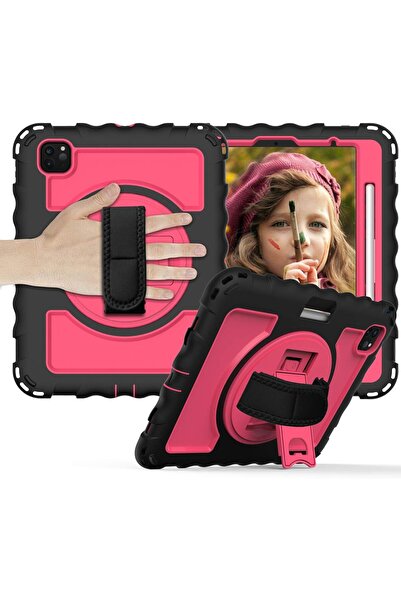 OEM Husă iPad Air 5/4, Pro 11, Protecție 3 Straturi, Suport Rotativ, Curea Um...