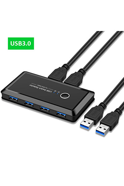 silabor USB 3.0 4 منفذ Hub 2 متوافق مع الحافظة الكمبيوتر الشخصي KVM Switch Sp...