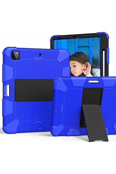 OEM Husă iPad Pro 12.9 (2021/2020/2018) - Armată, Silicon, 3 Piese, cu Suport...