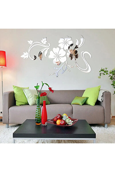 MaffStuff Oglinzi acrilice autoadezive cu model floral, 60 x 80 cm