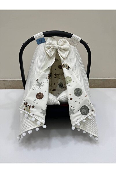 BUSEBABYHOME Cream Stroller Cover and Stroller Cushion Set of 2