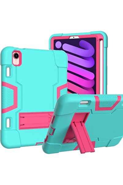 OEM Husă iPad Mini 6 8.3 inch - Armată, Silicon și Plastic, Suport Stylus, An...