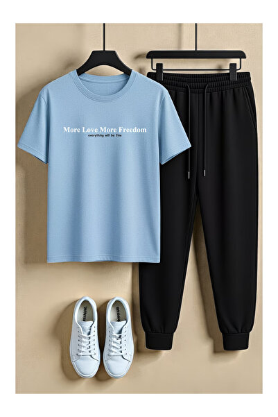 PENTHİLUS Men's T-Shirt and Pants Set - Men's Oversized Bottom - Top Set