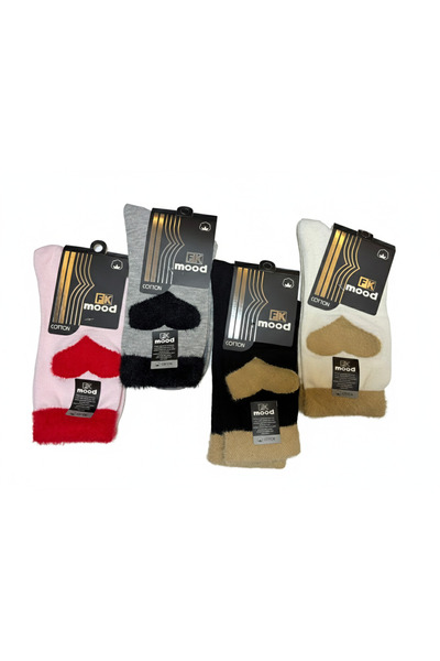 fk mood Cotton Plush Heart Detailed Seamless Cute Perfumed Seamless Toe Socks