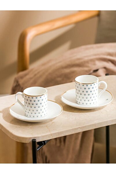 LC Waikiki LCW HOME Mavi Göz Baskılı 2 Kişilik Porselen Kahve Fincan Takımı 9...