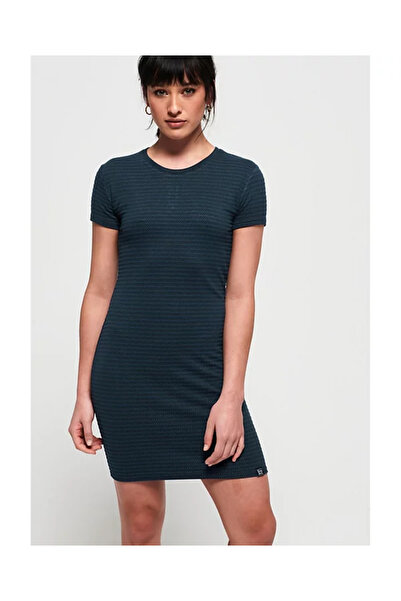 OEM Rochie Superdry Peste Genunchi - Material Vaporos, Stil Casual, Albastru,...