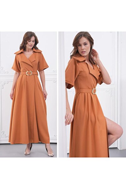 CİXAPLE Crepe Collared Dress