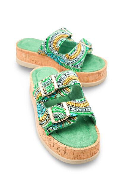 Solo Bag Women's Natural Stone Look Colorful Bead Embellished Detailed Buckle...