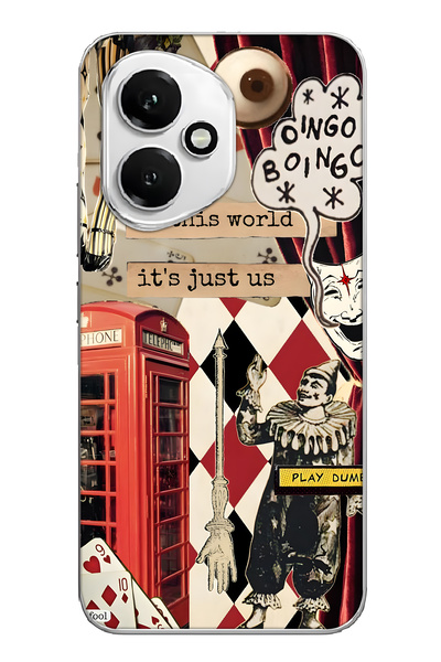 FLAMENKO غطاء هاتف شفاف بنمط كولاج متوافق مع هونر 400