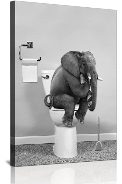 OEM Bathroom Canvas Print - Minimalist Funny Design, Water-Resistant, Framele...