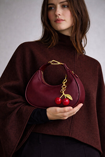 mèche atelier since 2024 Laila Women's Suede Hand and Shoulder Bag Claret Red