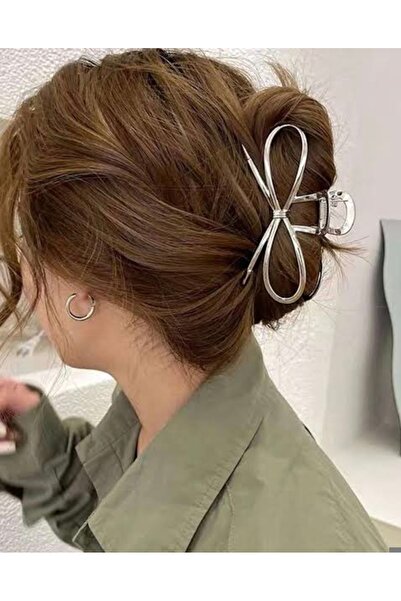 GÜLPEŞE Cataramă metalică de dimensiuni mari pentru femei, cu fundă-883