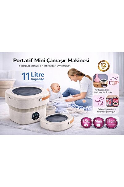 ATLT ATLANTİS 11 LİTRE MİNİ PORTATİF ÇAMAŞIR MAKİNESİ KURUTMAMAKİNESİ KATLANA...