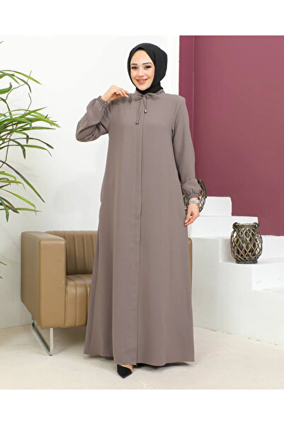 Nevayla Moda croi relaxat Tesettür Ferace / Vizon - F120