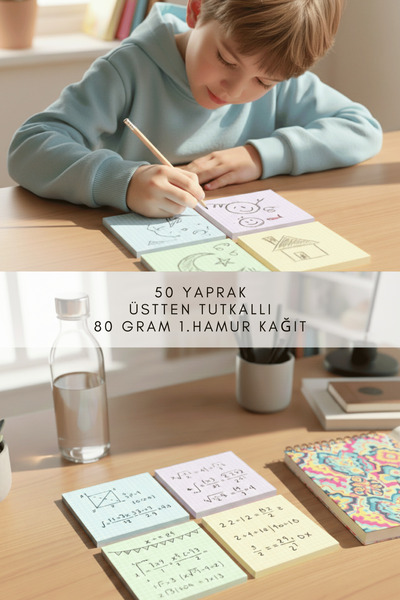 pnkycrco 10x10 cm Kareli 4'lü Not Kağıdı Bloknot Not Defteri Sınava Hazırlık ...