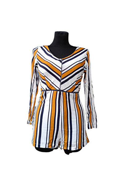 OEM JEUVRE Women's Short Jumpsuit - Viscose, Light and Elegant - White, Size 38