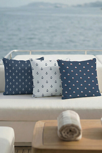 Moud's Комплект от 4 броя калъфи за възглавници с морски мотив, водоустойчив,...