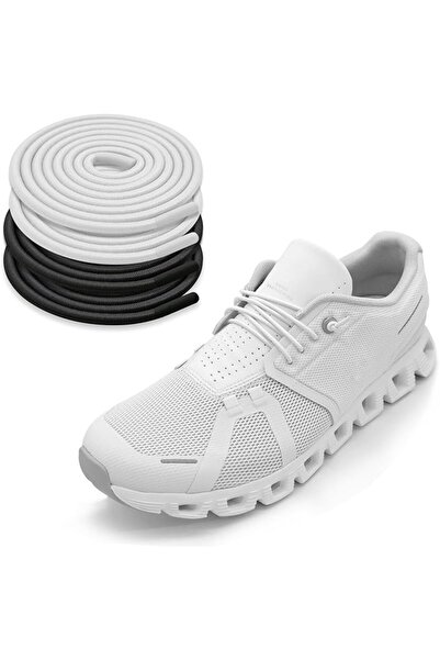 OEM Sireturi Elastice Fara Legare - Rotunde, Cauciuc - 40cm, Negru-Alb, 2 Per...