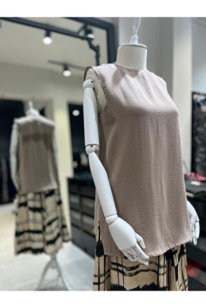 Venöve 26Ssblz0006 Mayla Women's Blouse Dark Beige