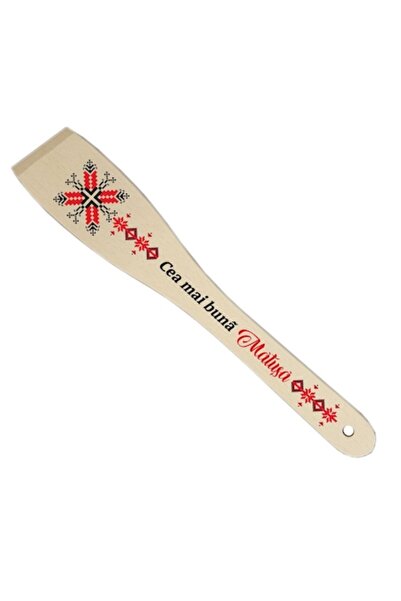 OEM Spatulă decorativă personalizată cu dedicație Mătușă – Lemn 30 cm, Crem