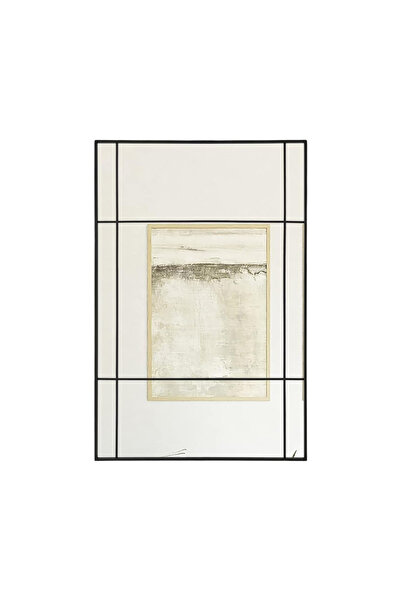 OEM Oglindă de perete dreptunghiulară - Ramă metalică neagră, Stil loft - 90x...