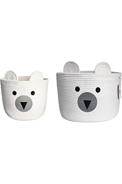 OEM Set of 2 Children's Storage Baskets - 100% Cotton , Hand-Woven, Foldable ...